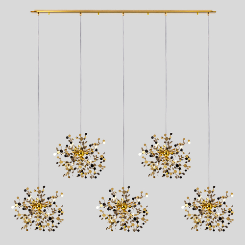 L5PL721132 Подвес пятерной линейный EXTRA 5x3x5W(led) G9  (721132 - 5 + 572162 -1) ЗОЛОТО