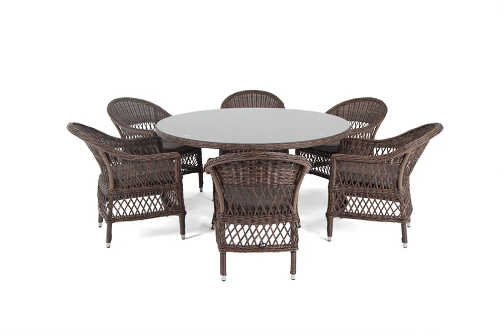 "Эспрессо-150 S" обеденная группа плетеная, цвет коричневый