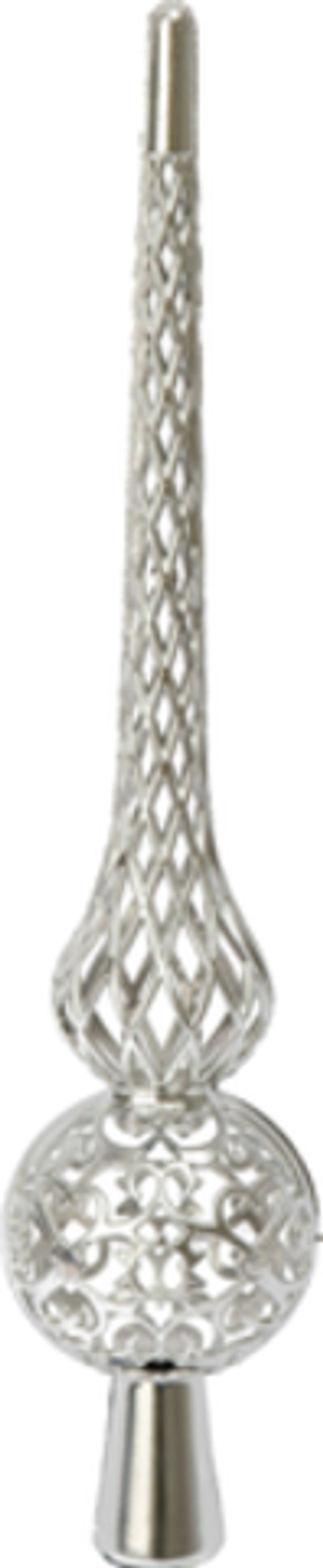 Верхушка елочная Пика 24х5см серебро, SYSDX-3524178