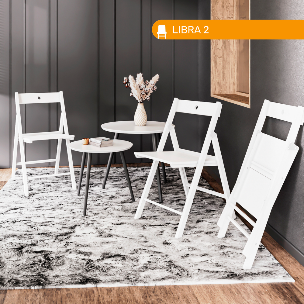 Стул раскладной LIBRA 2, цвет белый матовый