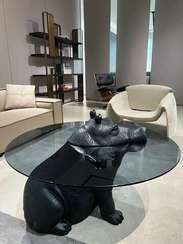 Журнальный столик Hippo, Ø100 см, стекло