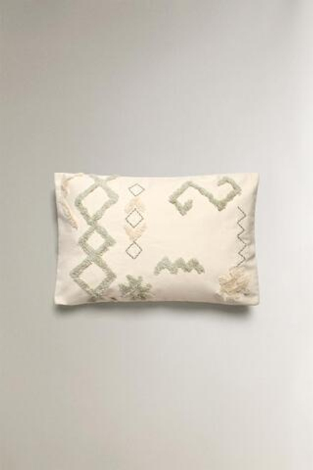 ZARA HOME ЧЕХОЛ ДЛЯ ДЕКОРАТИВНОЙ ПОДУШКИ  С ГЕОМЕТРИЧЕСКИМ УЗОРОМ, СВЕТЛО-БЕЖЕВЫЙ