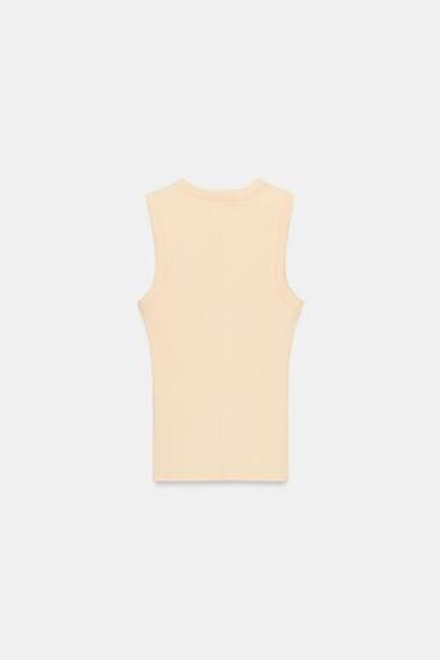 ZARA ТОП В РУБЧИК, СВЕТЛО-ЖЕЛТЫЙ