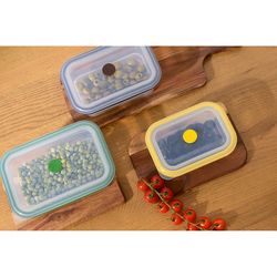 Контейнер для переноски и хранения силиконовый прямоугольный складной Silikobox, 1,2 л, зеленый