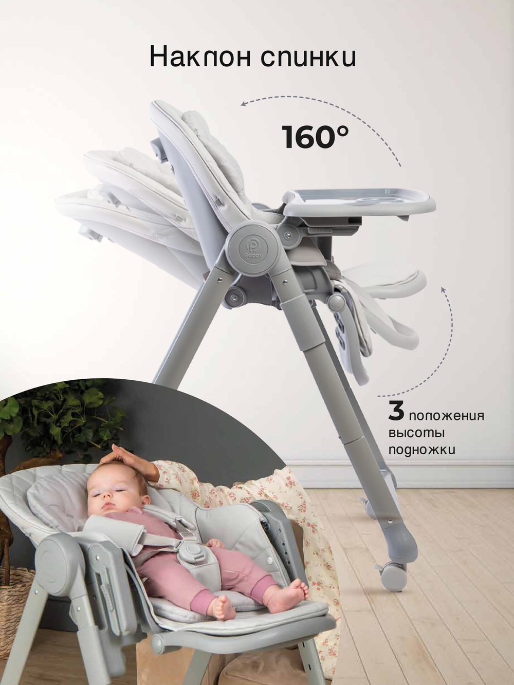 Peppy Стул для кормления Sommelier 2.0 Grey