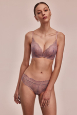 Трусики-стринги с широким бочком Madera (Размер: 38) (Цвет: розовый с серым)