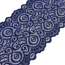 Кружево эластичное темно-синие 17 см
