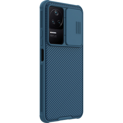 Чехол синего цвета от Nillkin для Xiaomi Poco F4 5G (Redmi K40S), серия CamShield Pro, с защитной шторкой для задней камеры