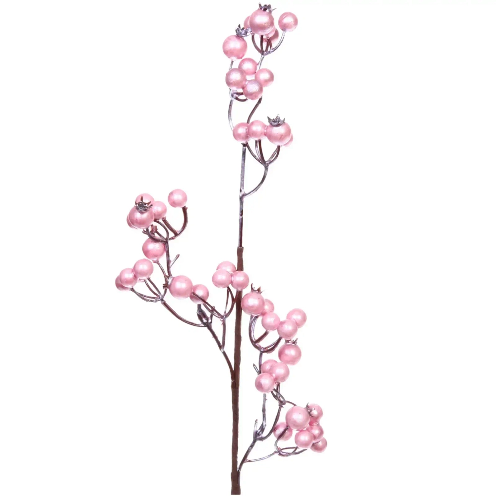 Ветка декоративная «Сказочная ягода» 60 см, Розовый жемчуг
