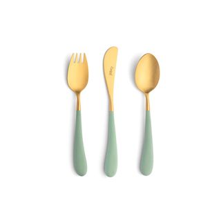 Набор столовых приборов Cutipol Alice Celadon Gold 3пр морская волна ALI.3.CEGB