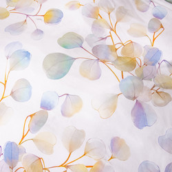 Комплект постельного белья на резинке Сатин Премиум «Акварельные листья»