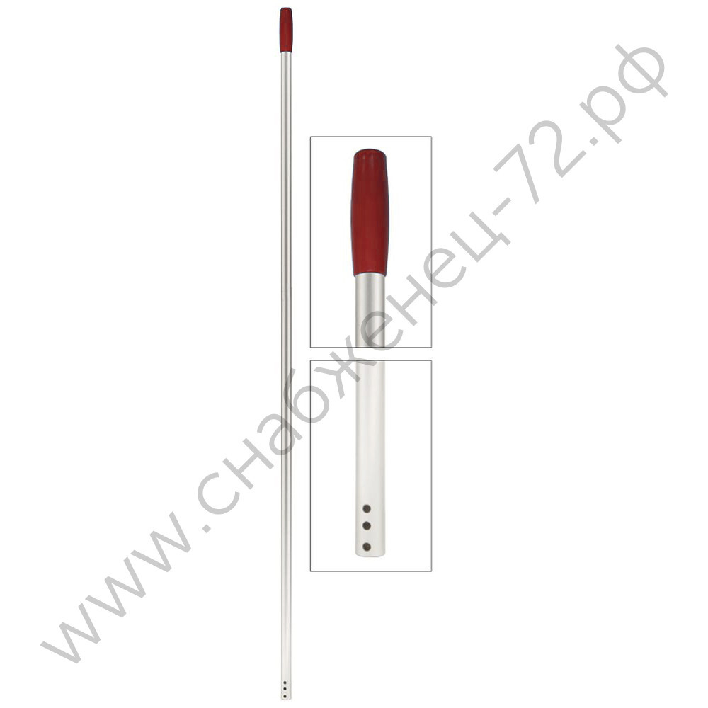 Ручка Filmop алюминиевая красная (140 см, диаметр - 23 мм, 3 отверстия)