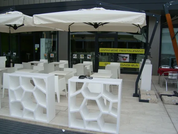 Зонт профессиональный Napoli Braccio 3х4 м, антрацит, слоновая кость