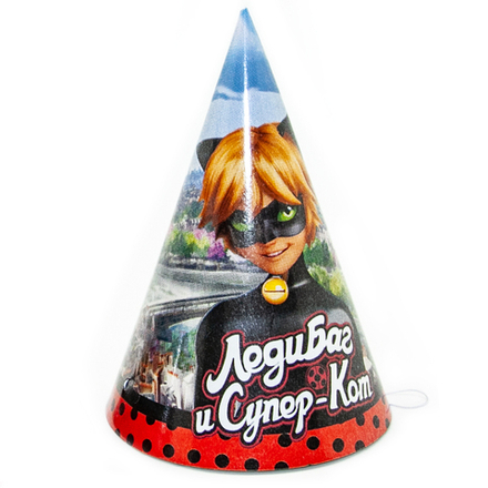 Колпаки на праздник Супер-Кот (Леди Баг), 1 шт.