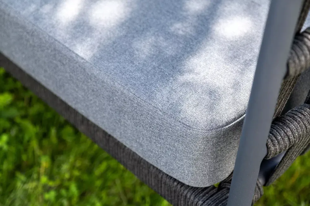 "Диего" лаунж-зона 4-местная плетеная из роупа (веревки), каркас алюминиевый темно-серый, роуп темно-серый