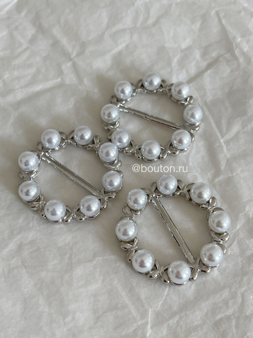 Пряжка жемчуг серебро 22,5 мм