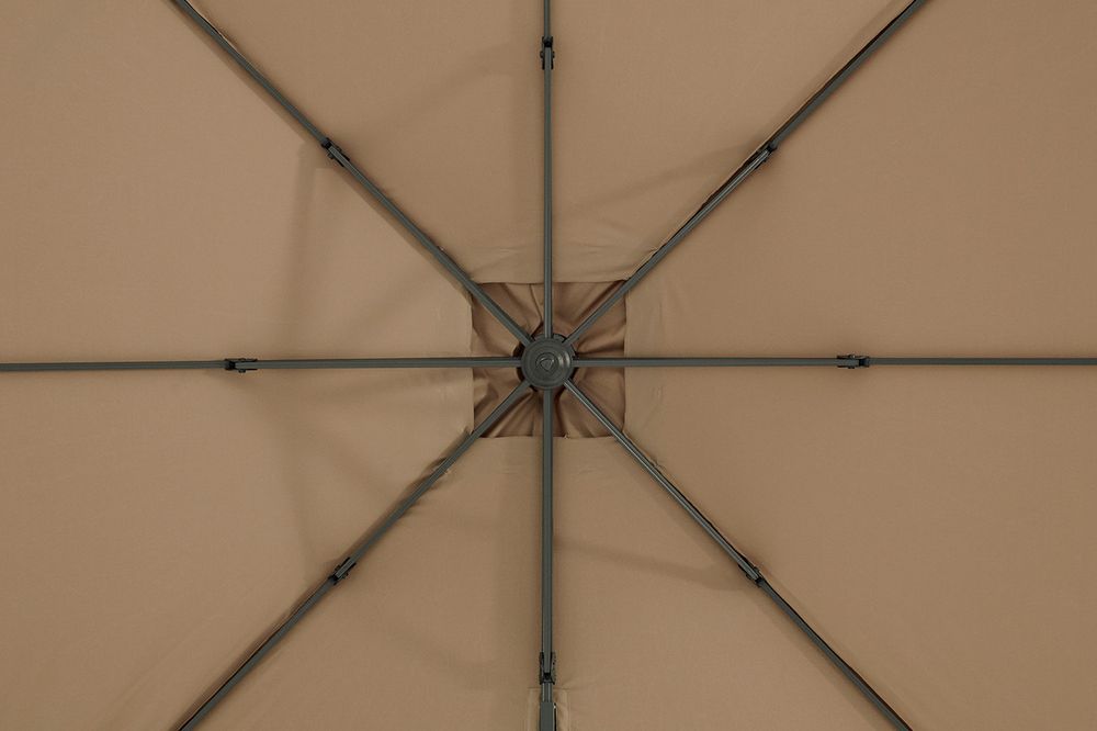 "Фабриано" зонт двухкупольный 3x3м на алюминиевой опоре, тент бежевый