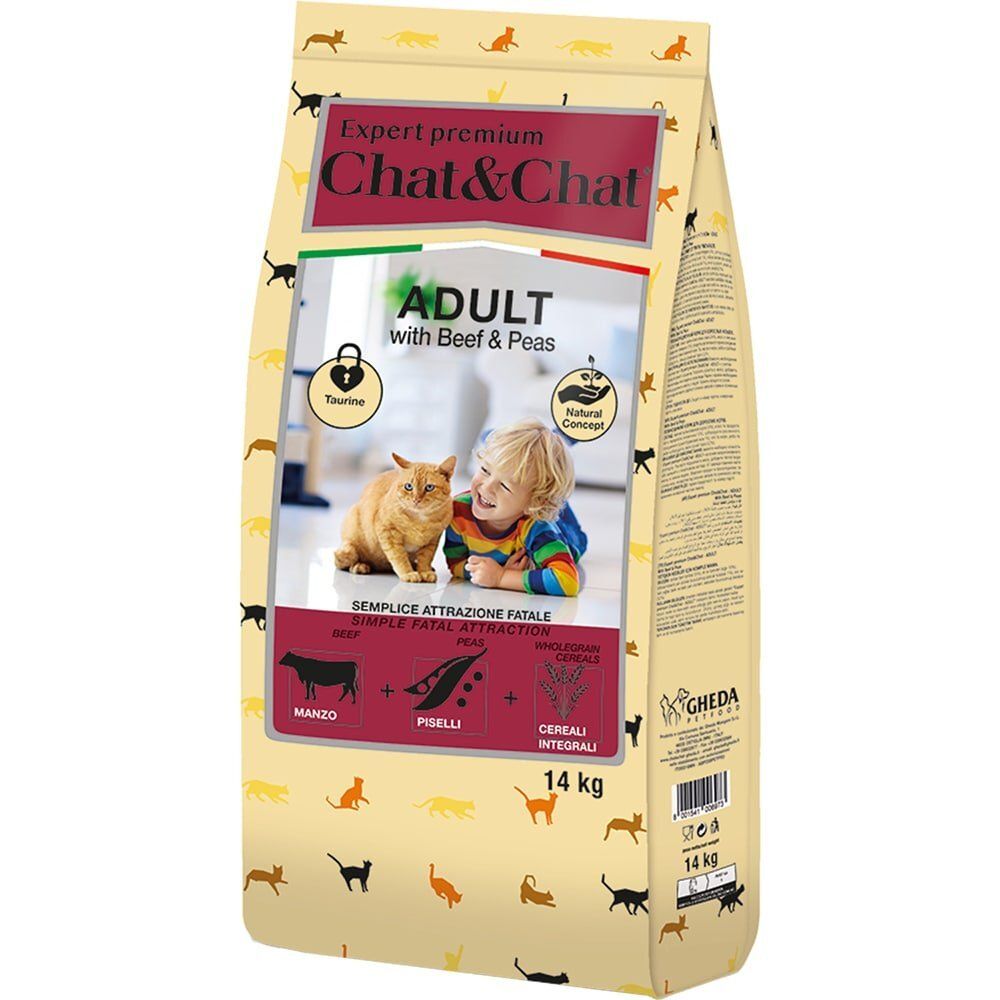 Сухой корм Chat&amp;Chat Expert Premium говядина горох для взрослых кошек 14 кг