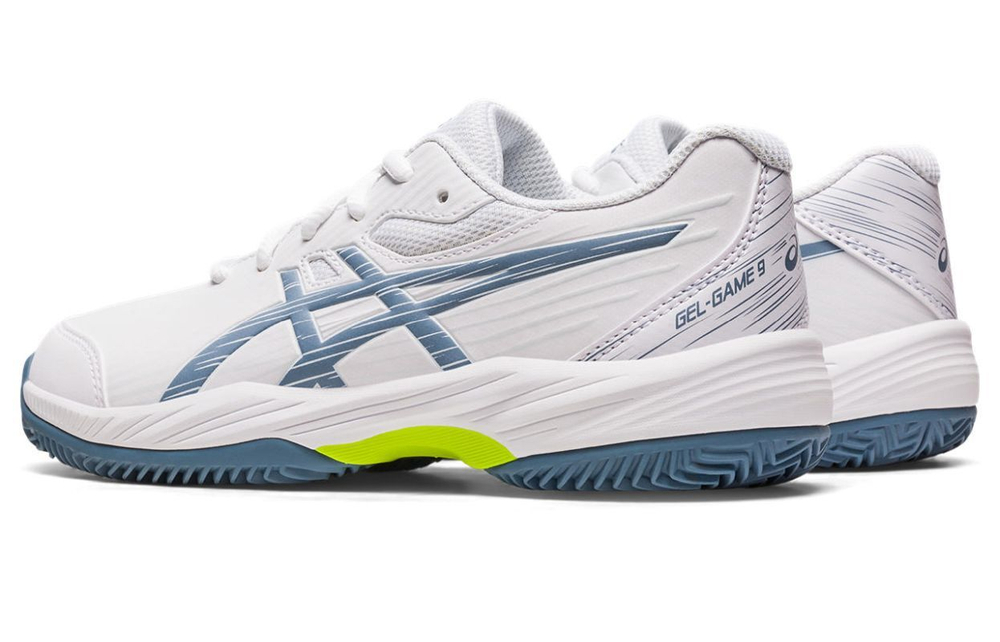 Детские теннисные кроссовки Asics Gel-Game 9 GS Clay/OC - white/steel blue