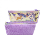Пенал - косметичка Alingar, мех/голографика, молния, 90х200мм, "Cute cat", микс (кошечки)