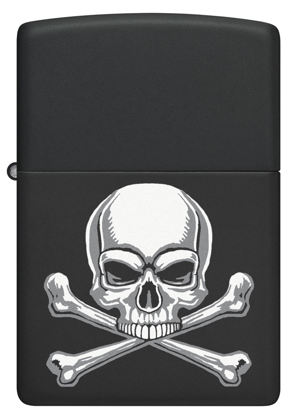 Зажигалка Zippo Scull Design с покрытием Black Matte, латунь/сталь, черная, 38x13x57 мм