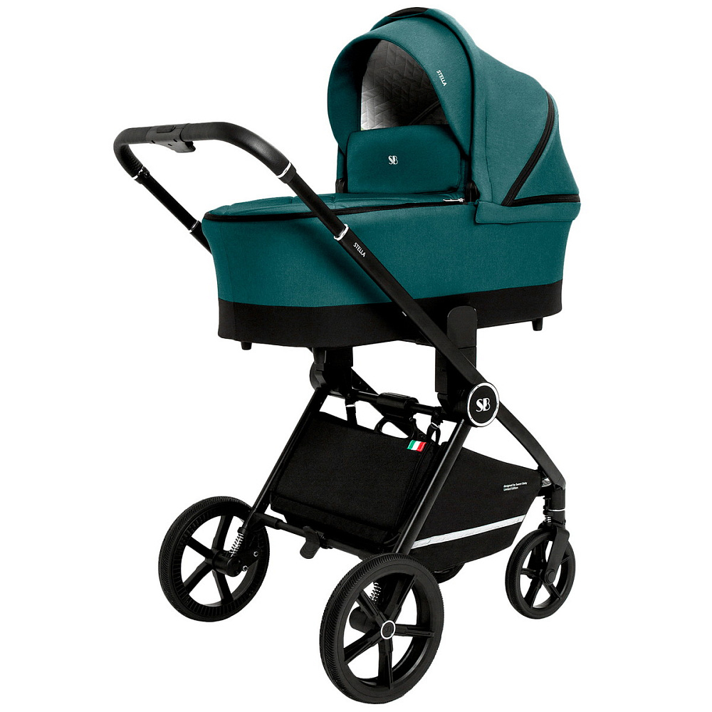 Коляска 4 в 1 Sweet Baby Stella + автокресло Elegante Plus с базой i-Size ISOFIX DK780 Green