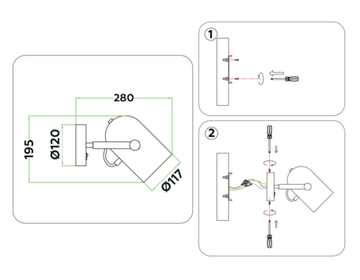 Накладной спот с выключателем в стиле лофт 1*E27 TR8204 BK черный Traditional Loft Ambrella