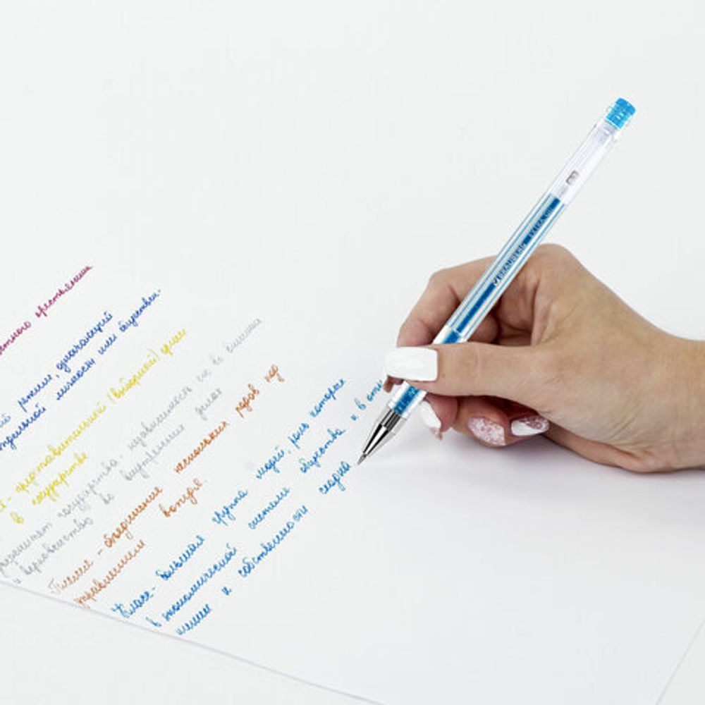 Ручки гелевые БЛЕСТКИ BRAUBERG "EXTRA", НАБОР 6 ЦВЕТОВ, узел 0,7 мм, линия 0,5 мм, 143908