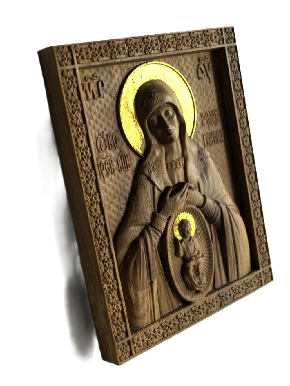 Освященная Икона Божией Матери «Помощница в родах» из дуба