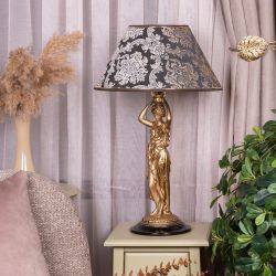 Настольная лампа Гречанка Бронза с абажуром №38 Vatican (Ватикан) Черный