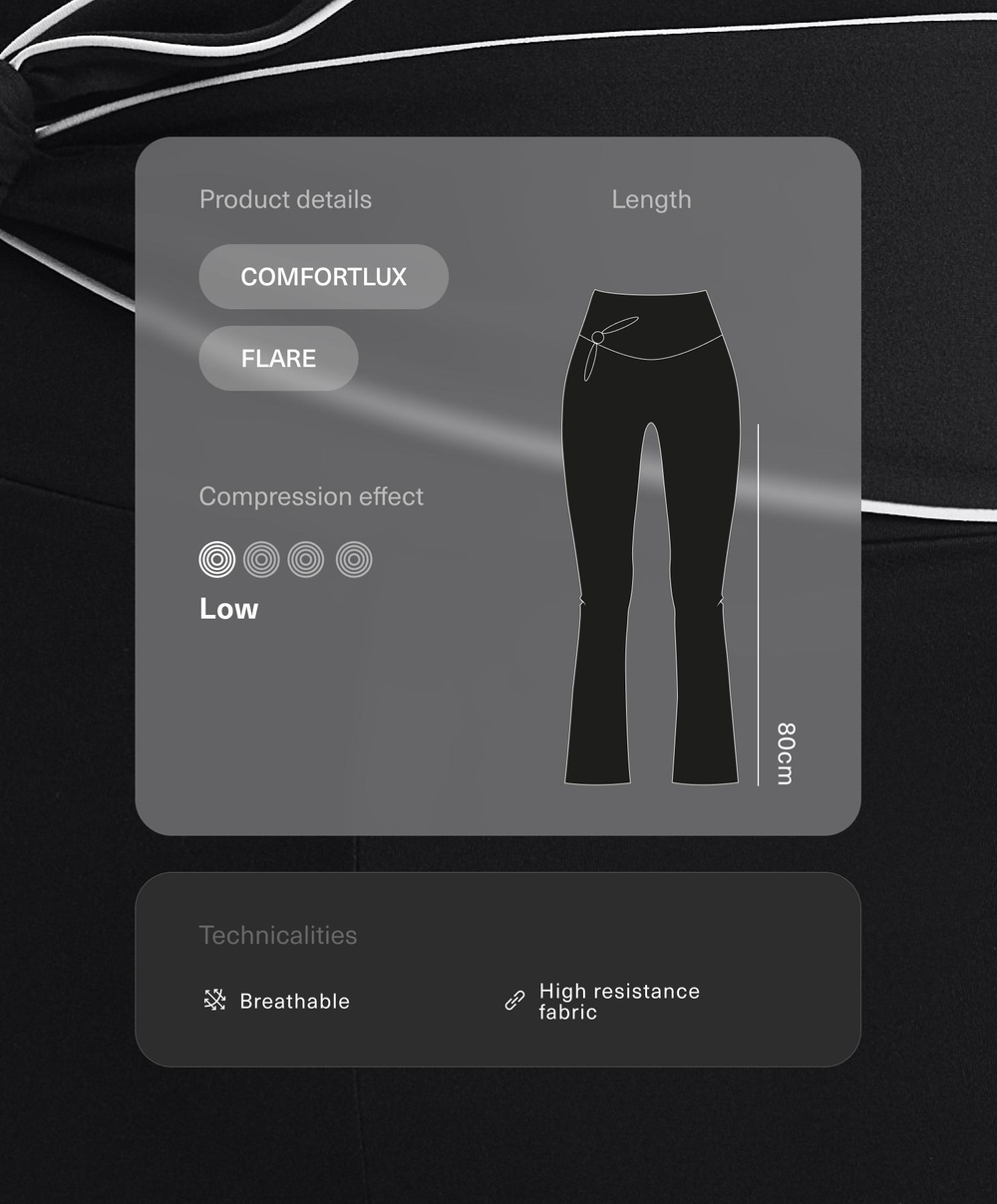 OYSHO Расклешенные брюки Comfortlux с высокой посадкой и бантом, черный