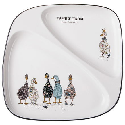 ТАРЕЛКА ОБЕДЕННАЯ LEFARD "FAMILY FARM" 2 СЕКЦИИ 26*2,5 СМ (КОР=12ШТ.)