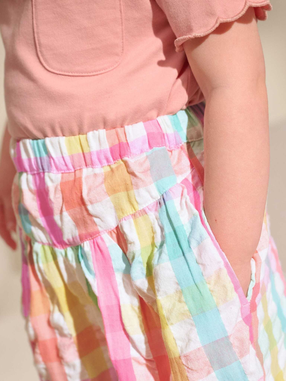 Брюки широкие для девочки Next AM2-406, Розовый, Белый, Голубой