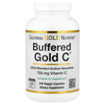 California Gold Nutrition, Buffered Gold C®, аскорбат натрия (витамин C) GOLD Standard, 240 растительных капсул