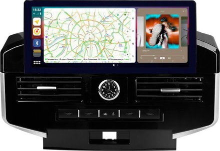 Магнитола для Toyota Land Cruiser 200 2008-2015 (климат на штатном экране) - Carmedia lux-LC200 монитор 12.3", Android 12, 6Гб+128Гб, CarPlay, 4G SIM-слот