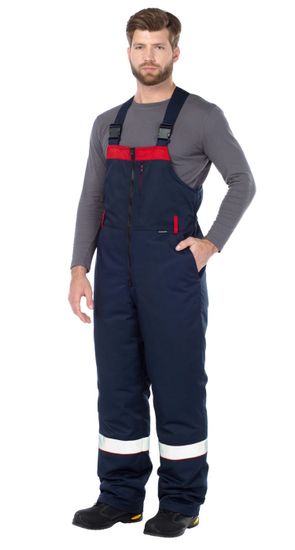 Костюм зимний "Анкер" полукомбинезон (синий/красный)