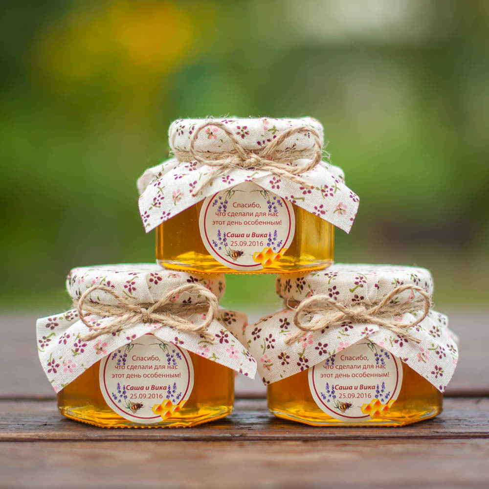 Бонбоньерка с медом на свадьбу, 140 грамм