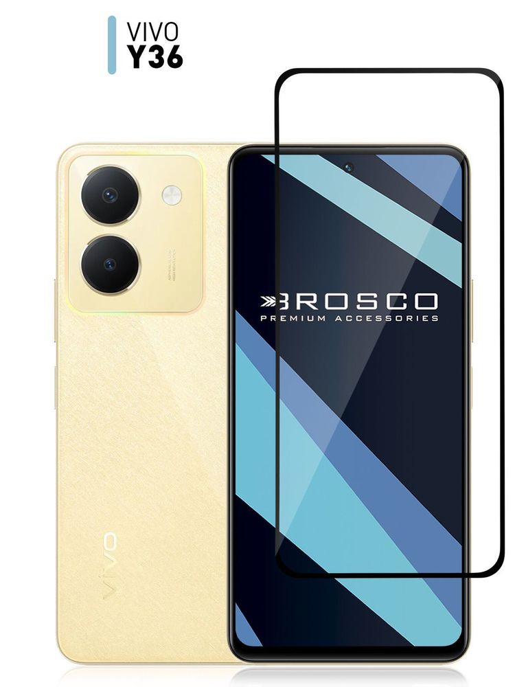 Защитное стекло ROSCO для Vivo Y35 оптом (арт. VV-Y35-FSP-GLASS-BLACK)