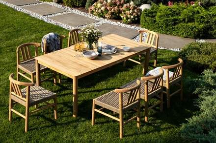 Обеденный стол из тика Joygarden БУНГАЛО 194 см, коричневый