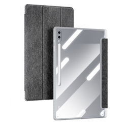 Чехол книжка черного цвета от Dux Ducis для Samsung Galaxy Tab S9 Ultra, Tab S10 Ultra и Tab S8 Ultra, серия Unid Series Case, с держателем стилуса и функцией автоматического перехода в спящий режим
