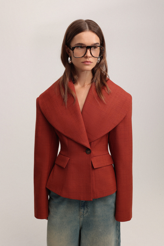 Жакет с округлым воротником