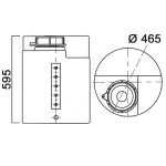 Дозировочный контейнер для дизельного топлива со сливом Анион 60 л. вертикальный (465x465x595см;белый) - арт.559447
