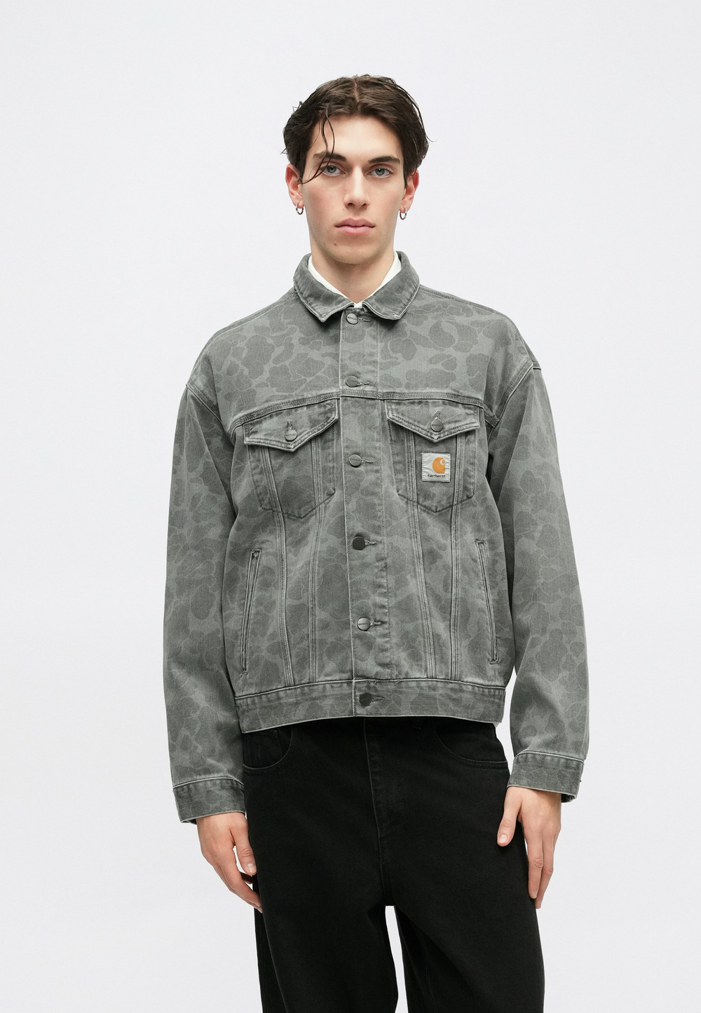 Carhartt WIP HELSTON - Джинсовая куртка - Чёрный