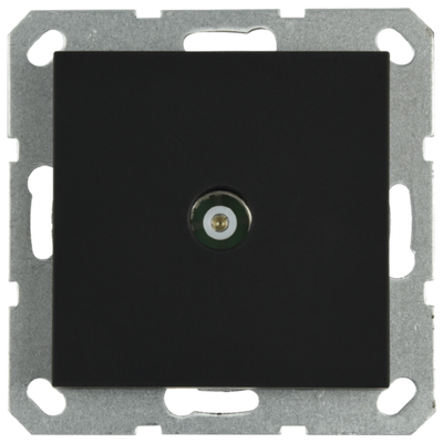 Розетка TV Φ9.5mm оконечная с накладкой, цвет черный матовый (soft touch)