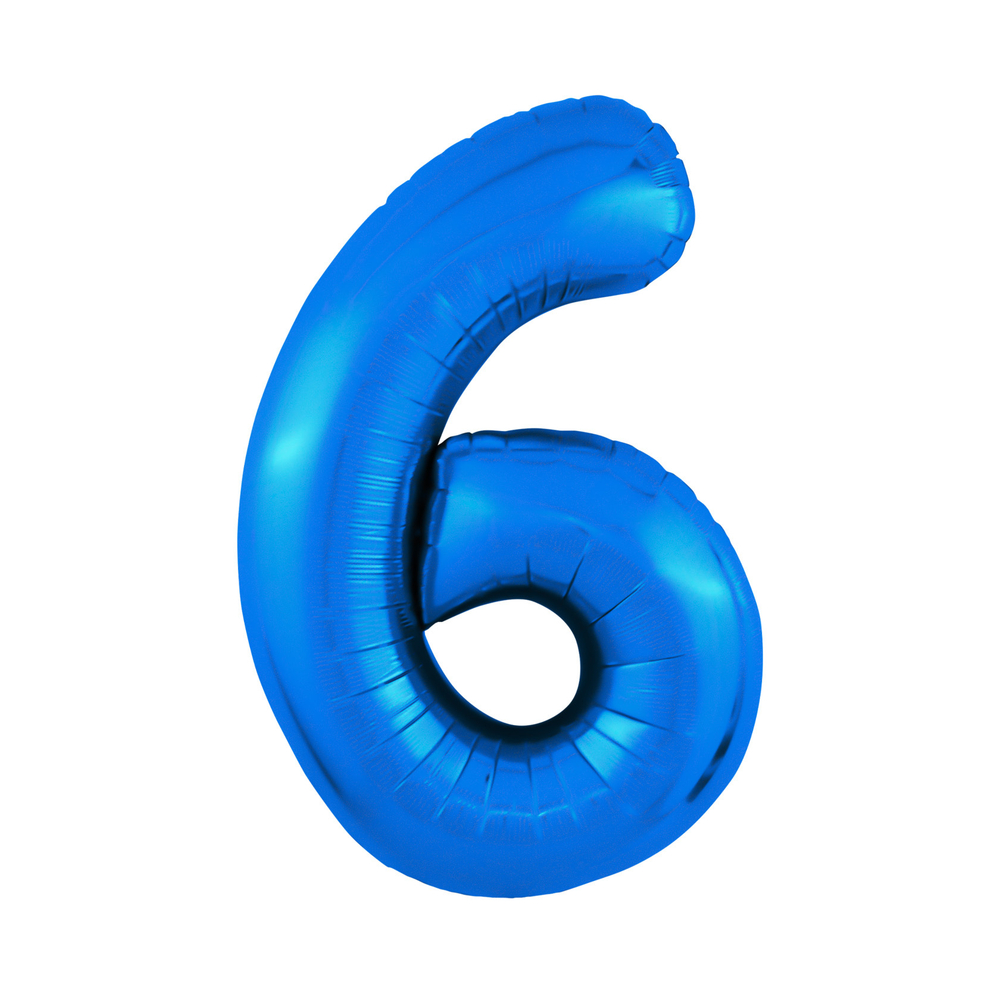 Фольгированный шар-цифра «6», синий
