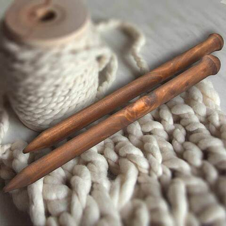 Большие Спицы для Крупной вязки из Дерева 20мм/300мм Сосна #N9