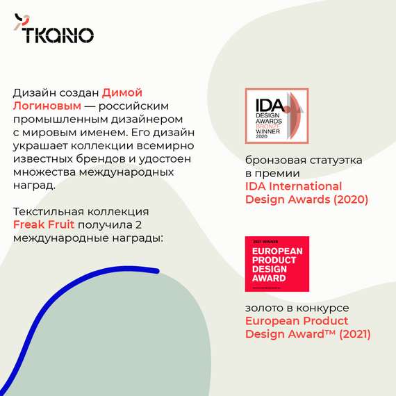 Набор из двух наволочек из сатина  мятного цвета с авторским принтом Freak Fruit, 70х70 см