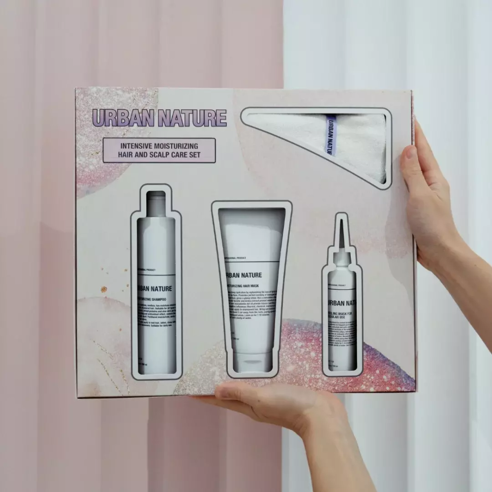Urban Nature Сет XL MOISTURIZING SCALP Увлажняющий НАБОР + Тюрбан в подарок АКЦИЯ!