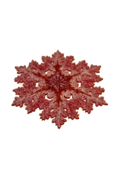 Новогодний магнит на холодильник снежинка, 3D печать, 10 см., красная