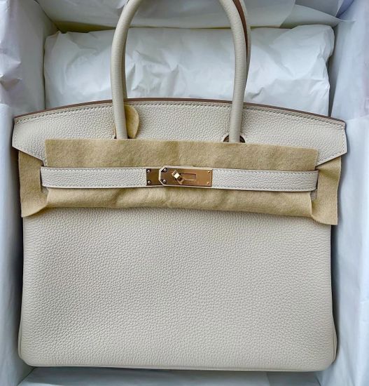 Сумка Hermes Birkin 30 Craie Togo Gold Hardware 